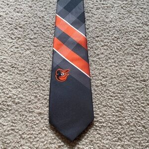 Baltimore Orioles Grey and Orange Men's Tie